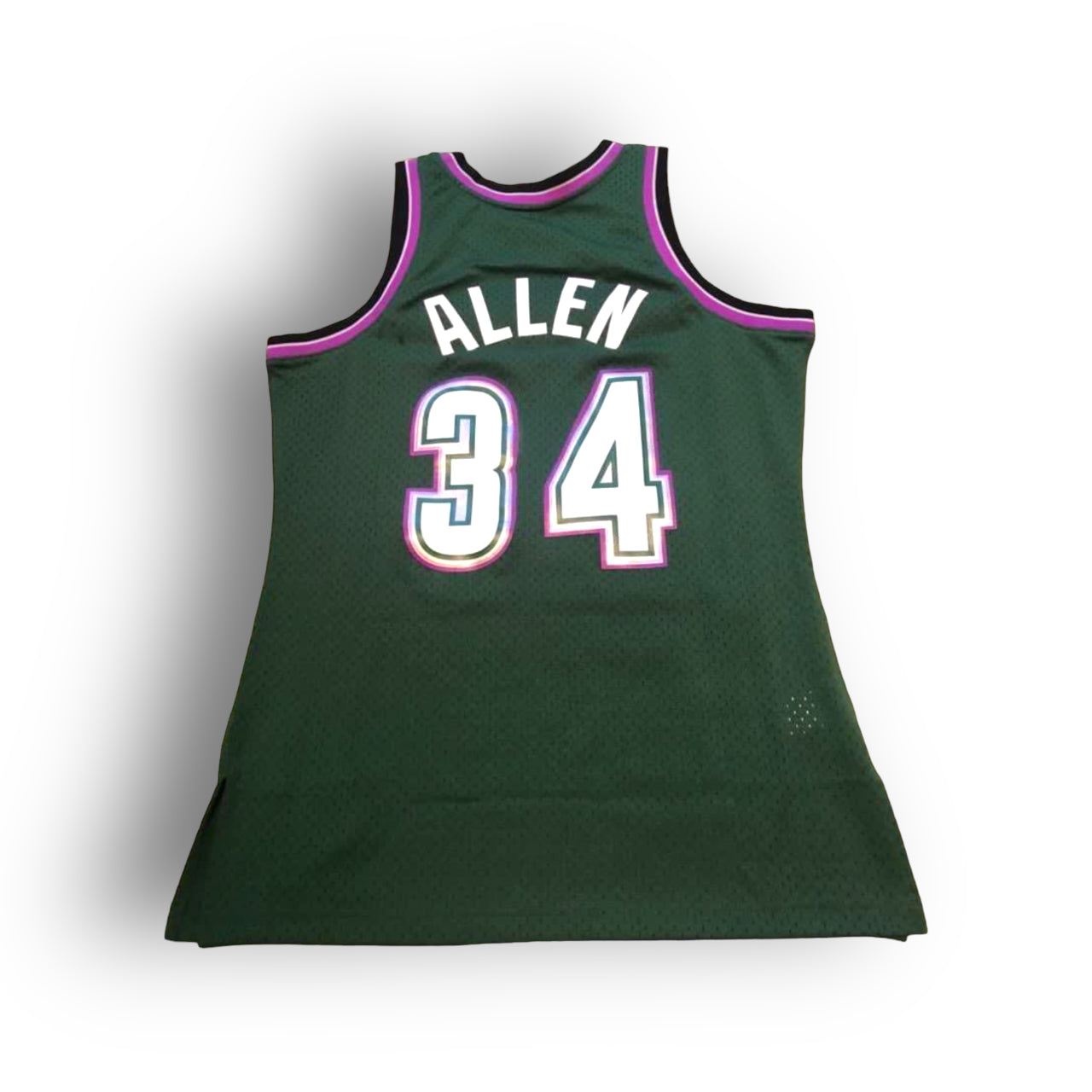 Ray Allen 1996-1997 Milwaukee Bucks Away Mitchell & Ness Swingman Jersey - Green - Hoop Jersey Store