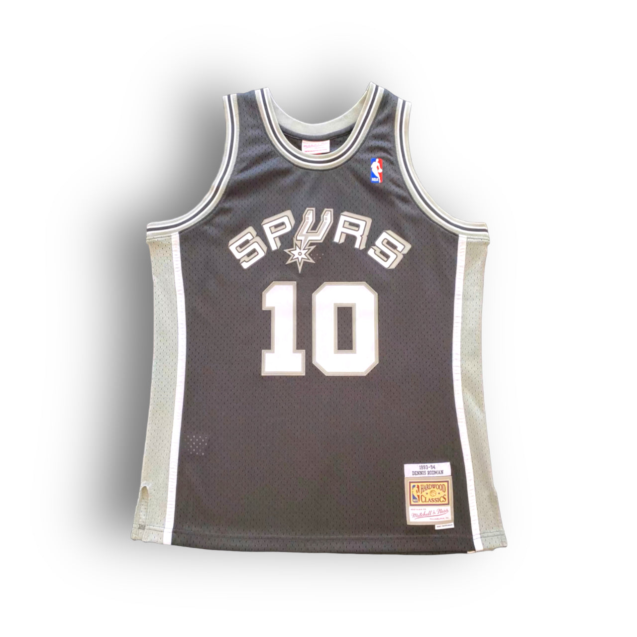 Dennis Rodman 1993-1994 San Antonio Spurs Away Mitchell & Ness Swingman Jersey - Black - Hoop Jersey Store