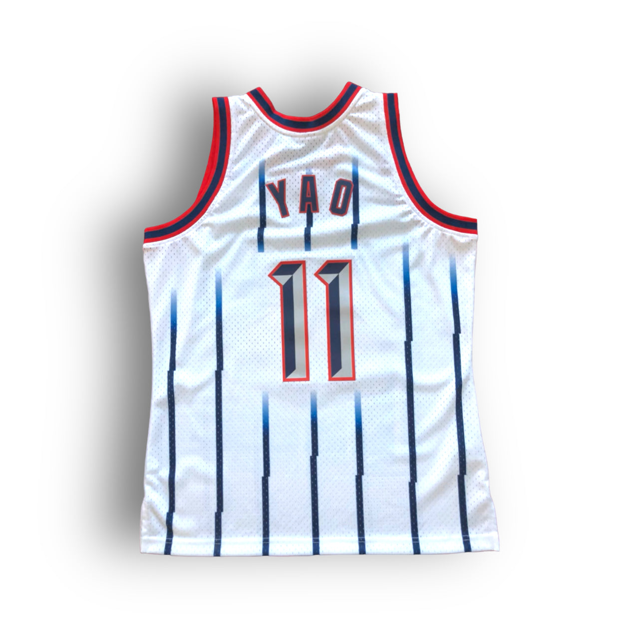 Yao Ming 2002-2003 Houston Rockets Home Rookie Season Mitchell & Ness Swingman Jersey - White/Silver - Hoop Jersey Store