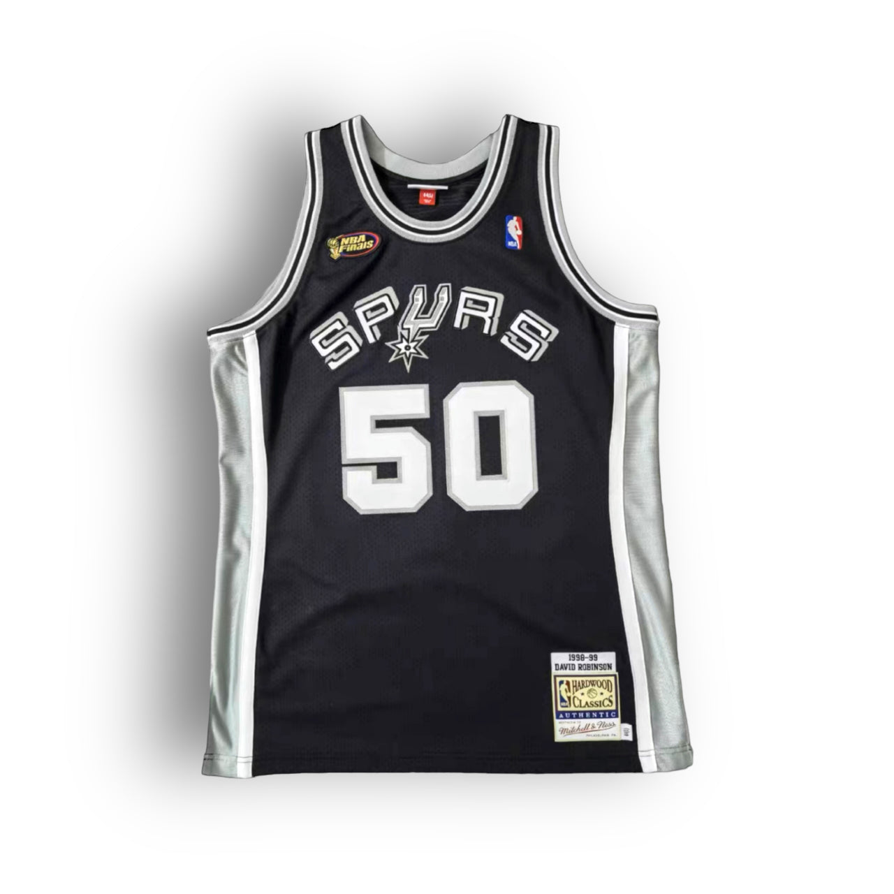 David Robinson 1998-1999 San Antonio Spurs 1999 NBA Finals Edition Away Authentic Mitchell & Ness Jersey - Black - Hoop Jersey Store