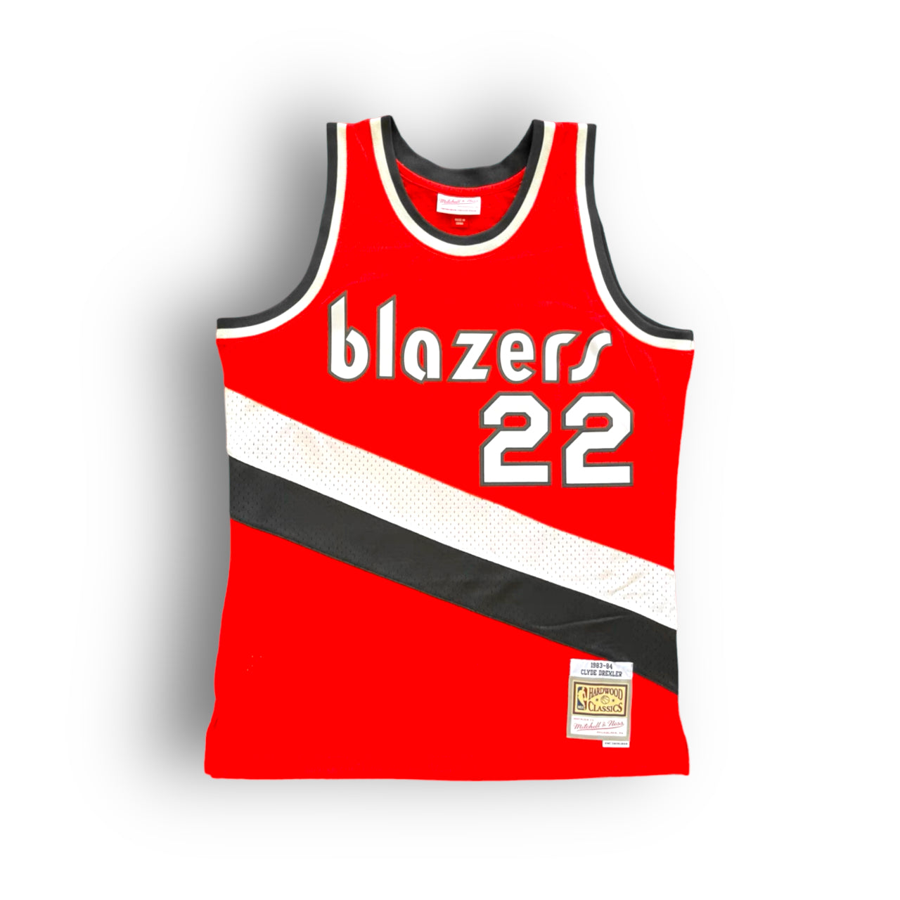 Clyde Drexler 1983-1984 Portland Trail Blazers Alternate Mitchell & Ness Swingman Jersey - Red - Hoop Jersey Store