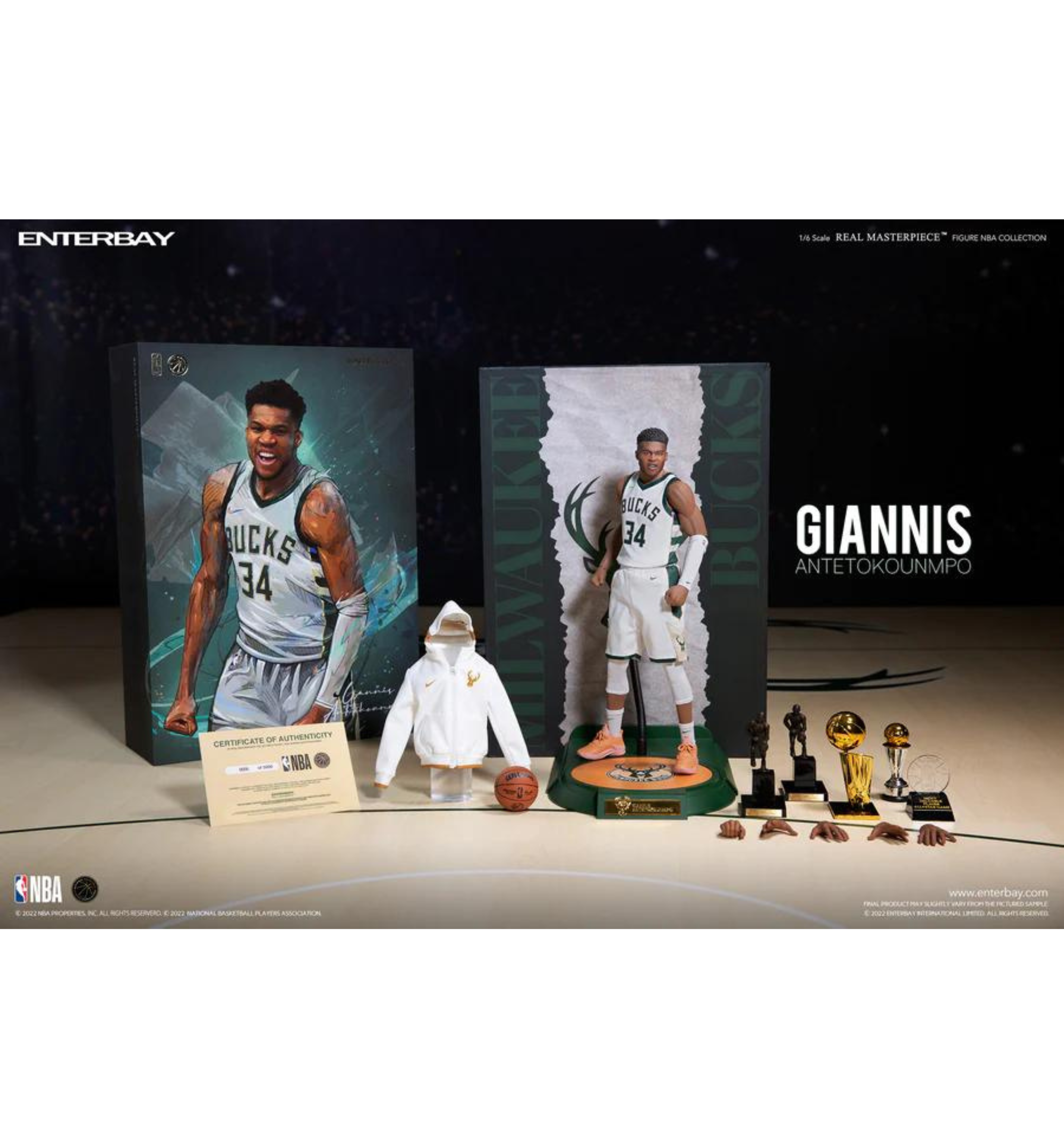 Enterbay 1/6 NBA Collection: Giannis Antetokounmpo NBA Action 12inches Figure