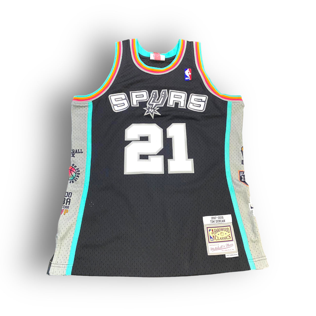 Tim Duncan San Antonio Spurs Hall of Fame Player Special Edition Mitchell & Ness Swingman Jersey - Black White Green