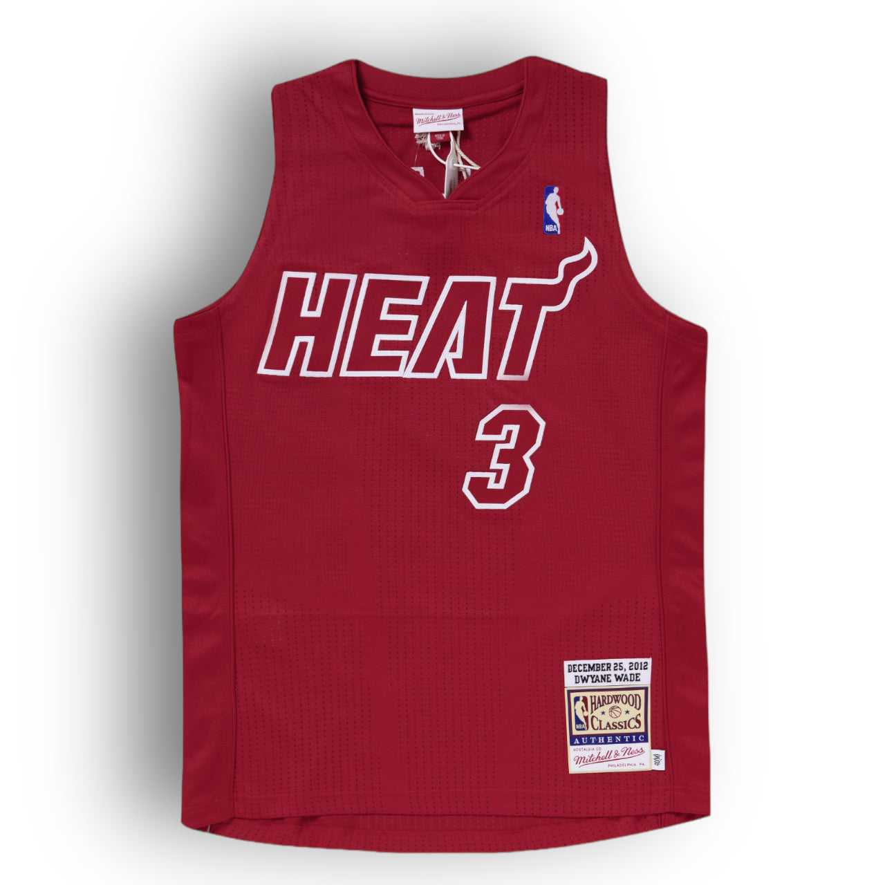 Mitchell and Ness Dwyane Wade Miami Heat 2012 Christmas Game Xmas Big Color Authentic Jersey - Red - Hoop Jersey Store