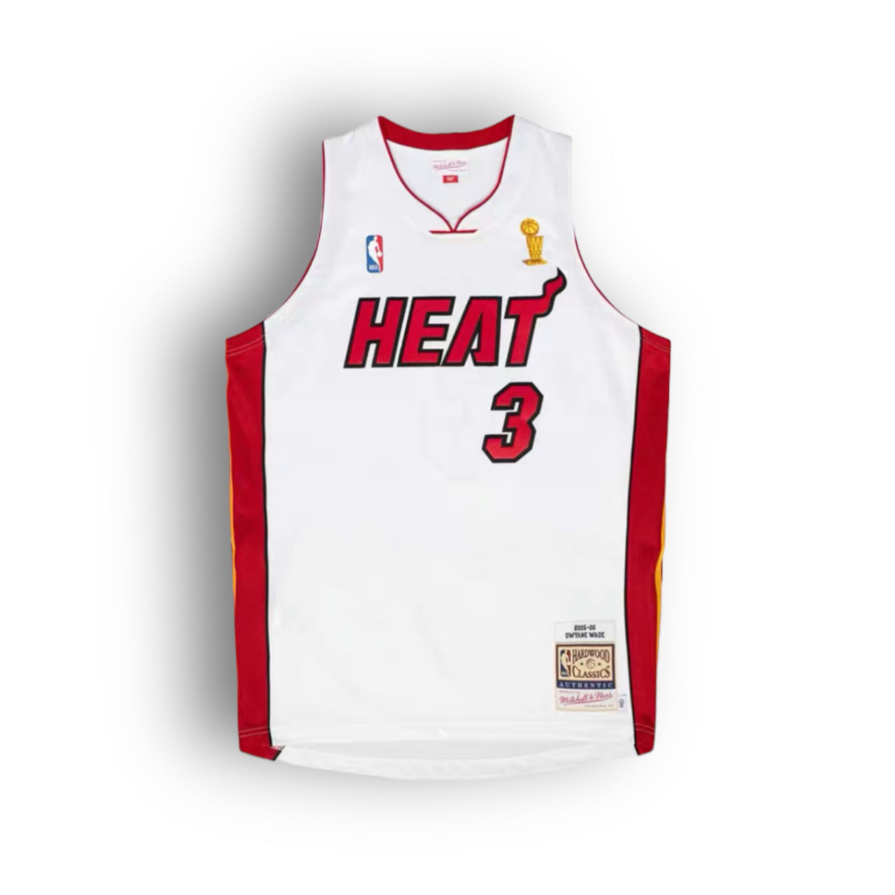 Mitchell and Ness Dwyane Wade Miami Heat 2006 NBA Finals Home Authentic Jersey - White - Hoop Jersey Store