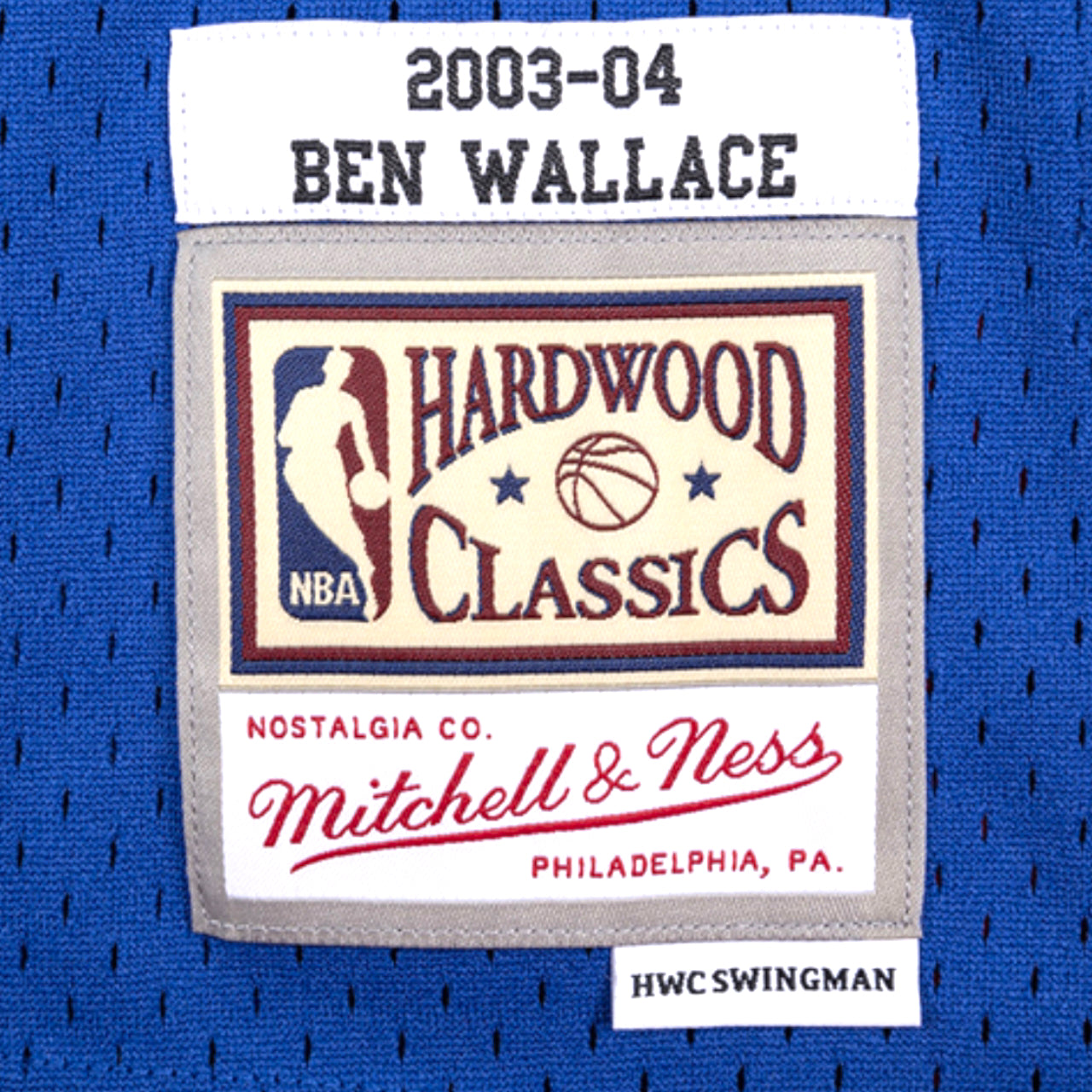 Ben 'Big Ben' Wallace Detroit Pistons 2003-2004 Hardwood Classic Away Mitchell & Ness Swingman Jersey - Blue/Red