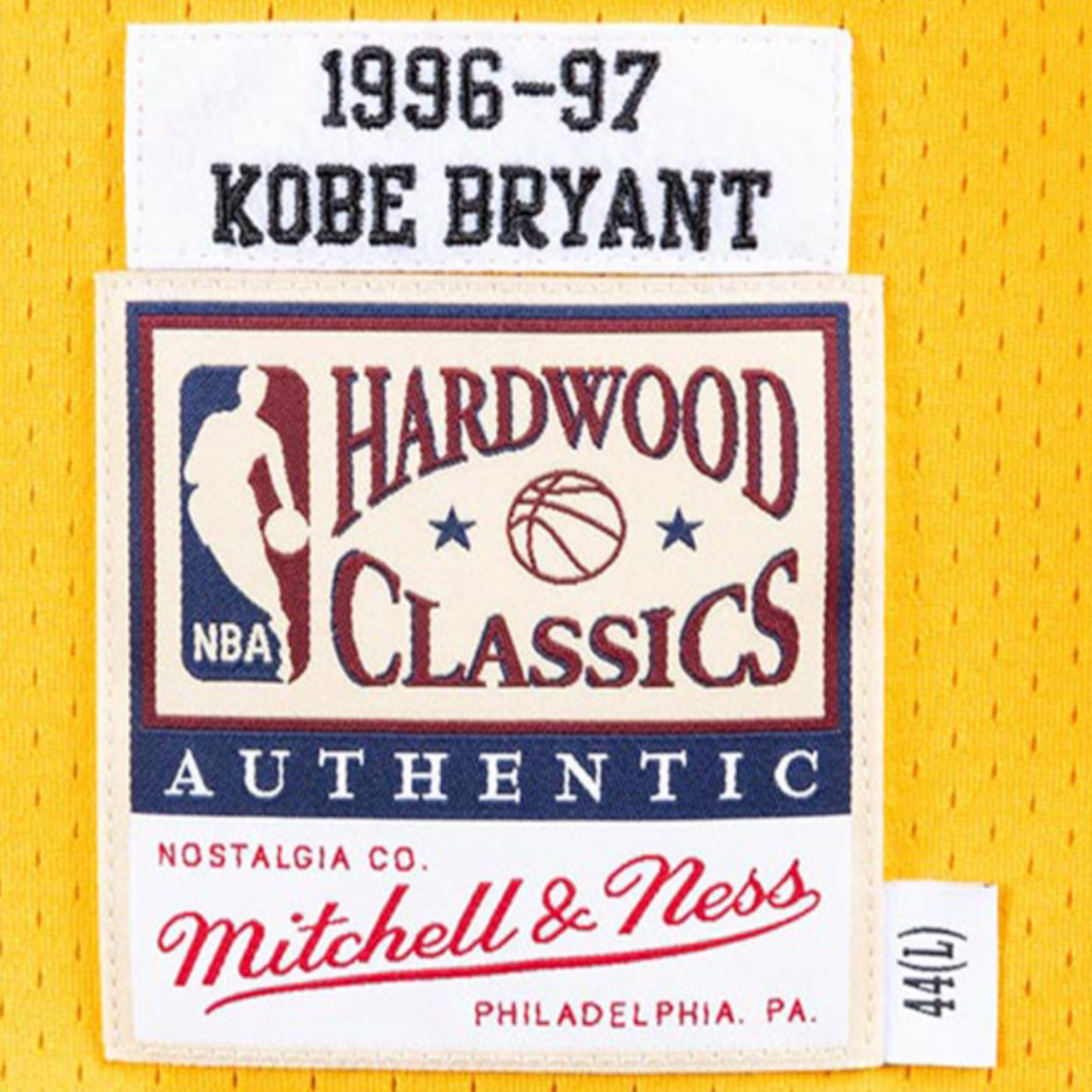 Mitchell and Ness Kobe Bryant Los Angeles Lakers 1996-1997 Rookie Season Home Authentic Jersey - Yellow #8 - Hoop Jersey Store