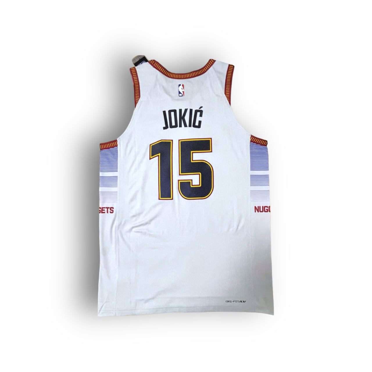 Nikola Jokic Denver Nuggets 2022-2023 City Edition Nike Authentic Jersey - White (with "Western Union Patch") - Hoop Jersey Store