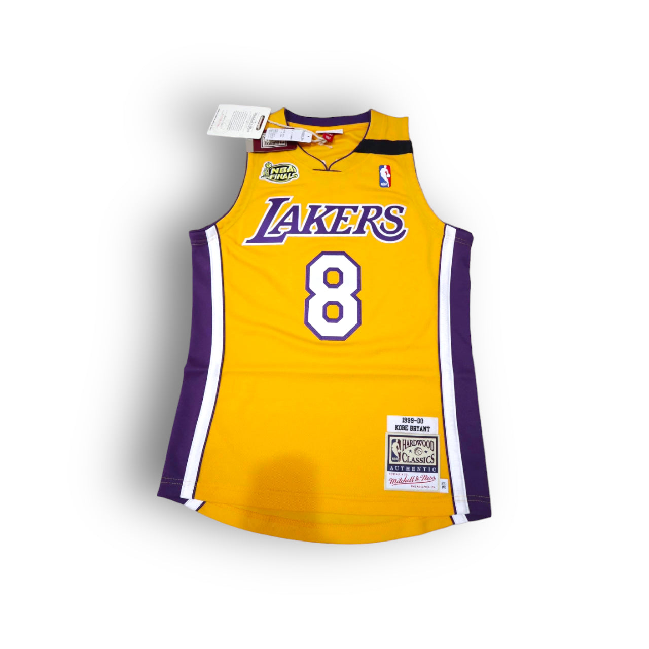 Mitchell and Ness Kobe Bryant Los Angeles Lakers 1999-2000 NBA Finals Home Authentic Jersey - Yellow #8 - Hoop Jersey Store