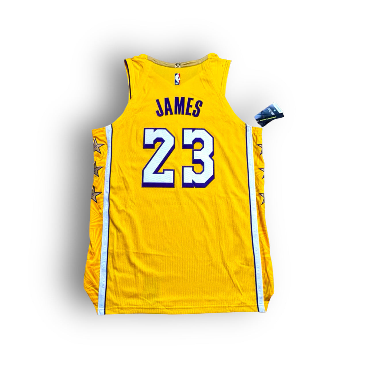 LeBron James Los Angeles Lakers 2019-2020 City Edition Nike Authentic Jersey - Yellow (with "Wish Patch") #23 - Hoop Jersey Store