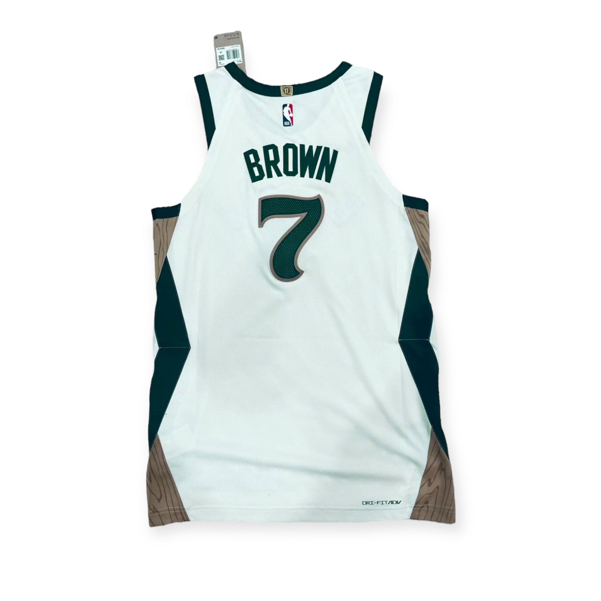Jaylen Brown Boston Celtics 2023-2024 City Edition Nike Authentic Jersey - White/Gold