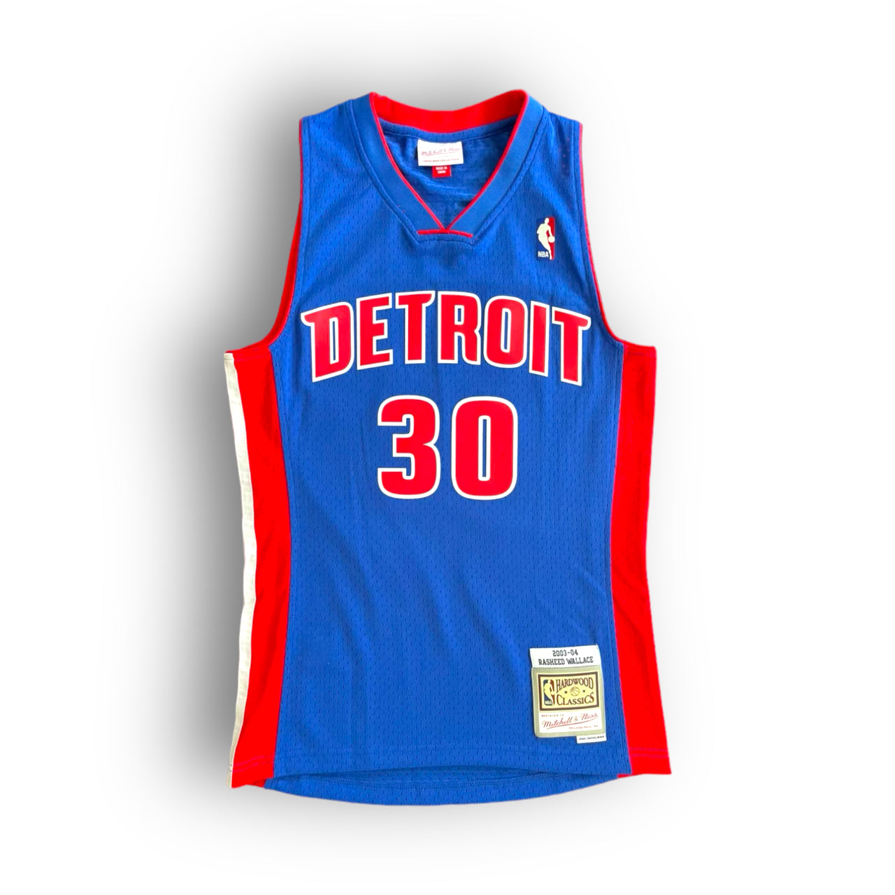 Rasheed Wallace Detroit Pistons 2003-2004 Hardwood Classic Away Mitchell & Ness Swingman Jersey - Blue/Red