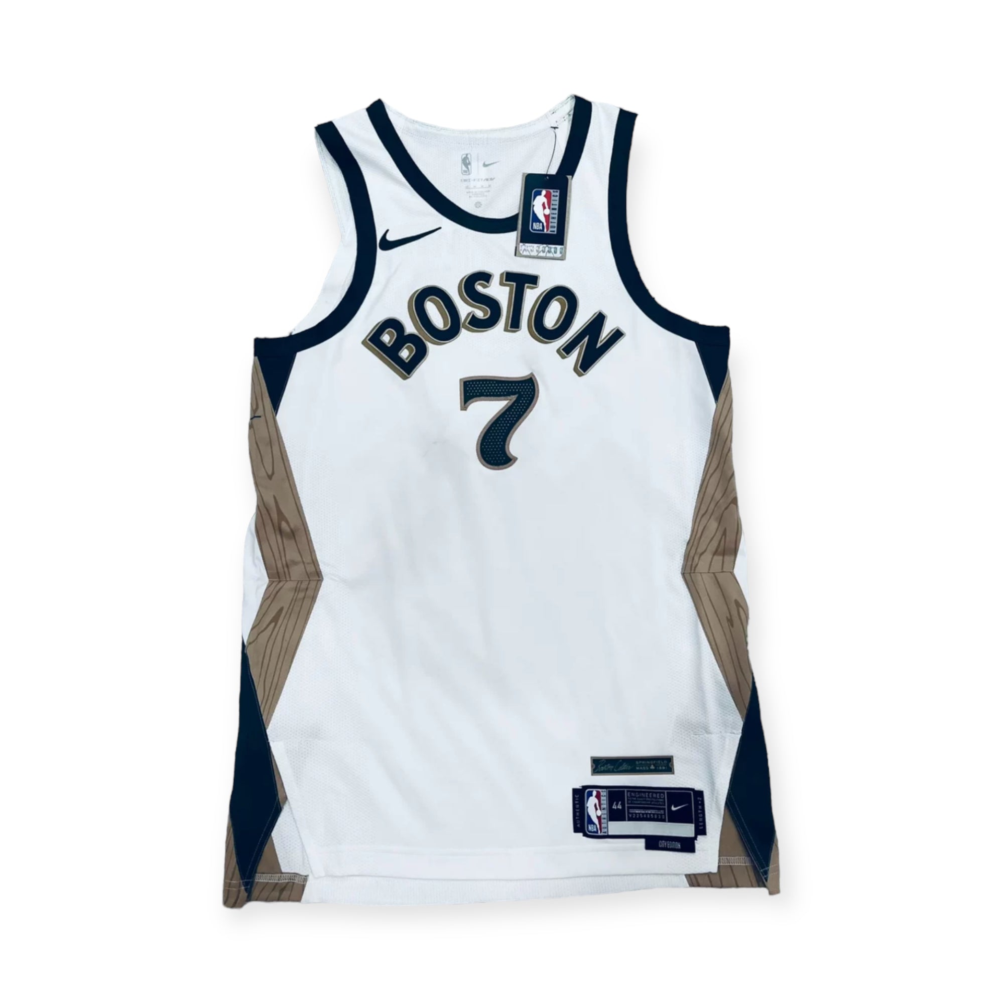 Jaylen Brown Boston Celtics 2023-2024 City Edition Nike Authentic Jersey - White/Gold