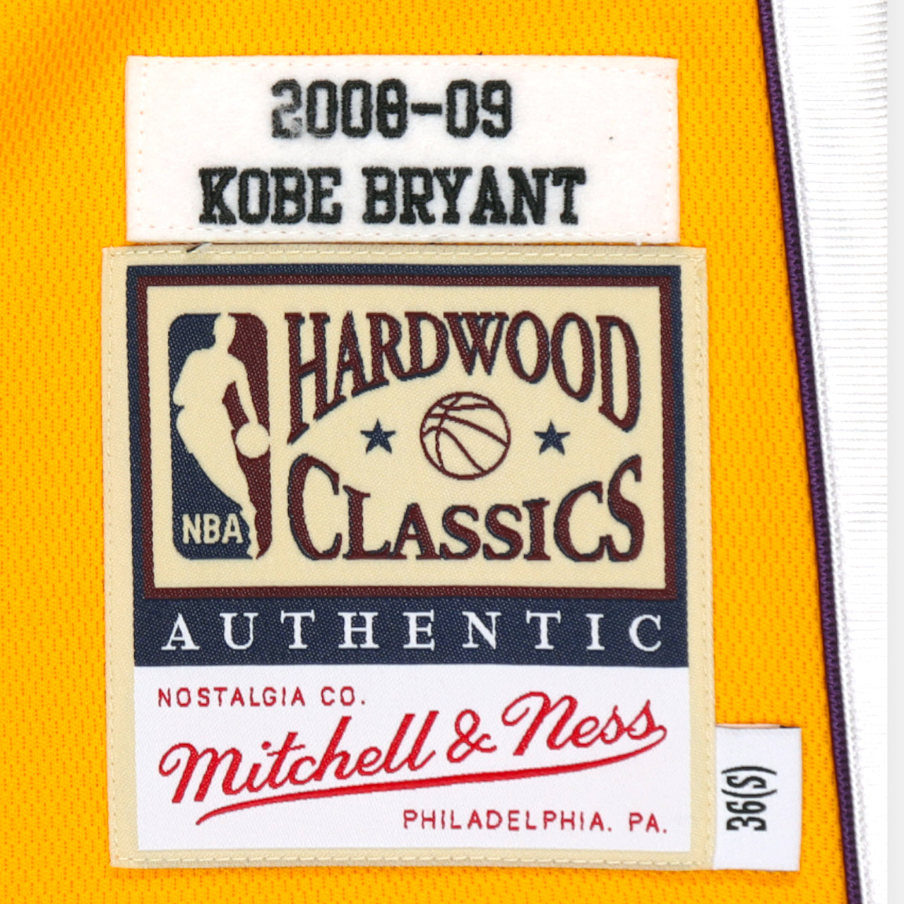 Mitchell and Ness Kobe Bryant Los Angeles Lakers 2008-2009 Home Authentic Jersey - Yellow #24 - Hoop Jersey Store
