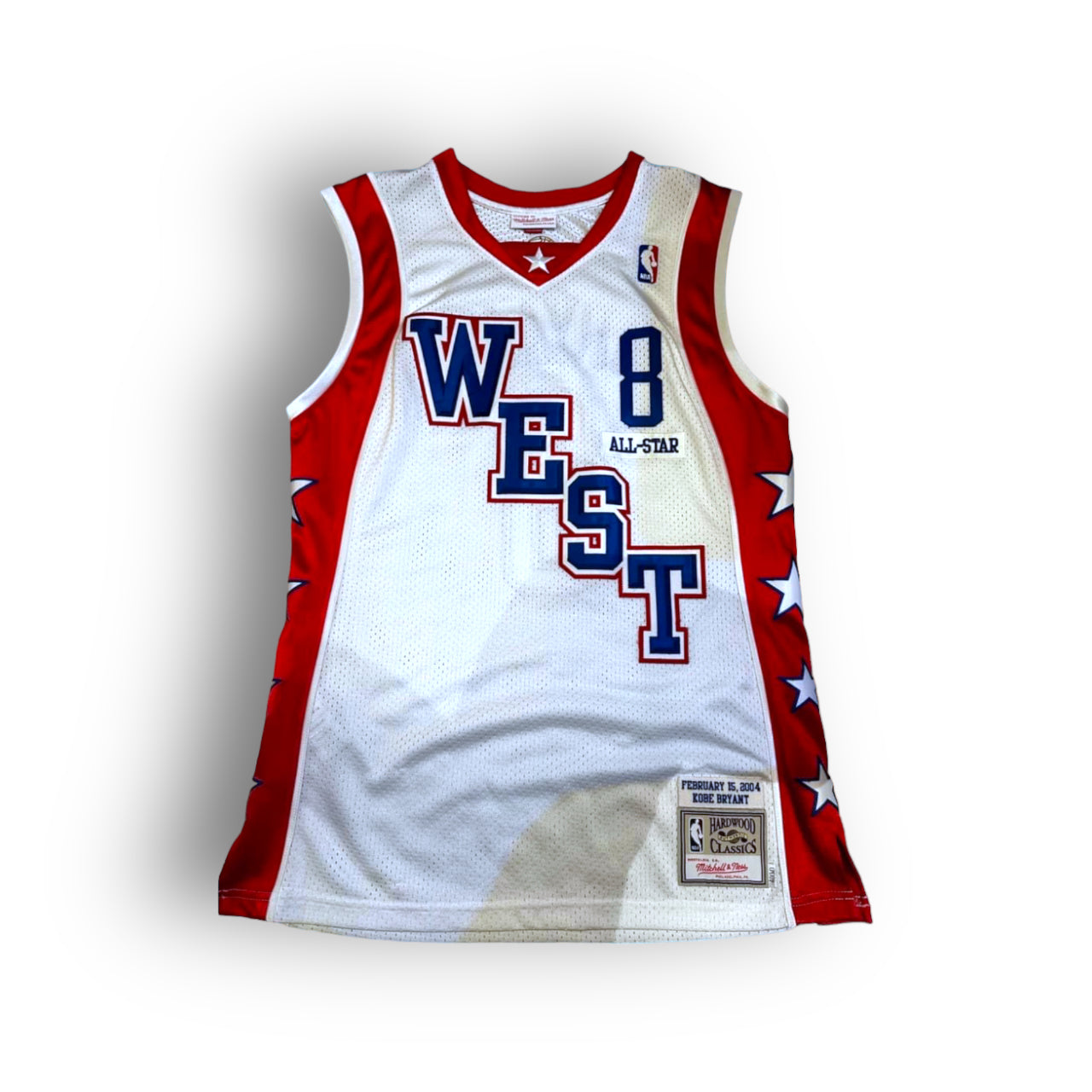 Mitchell and Ness Kobe Bryant Los Angeles Lakers 2004 NBA All-Star Game Western Team Authentic Jersey - White/Red/Blue #8 - Hoop Jersey Store