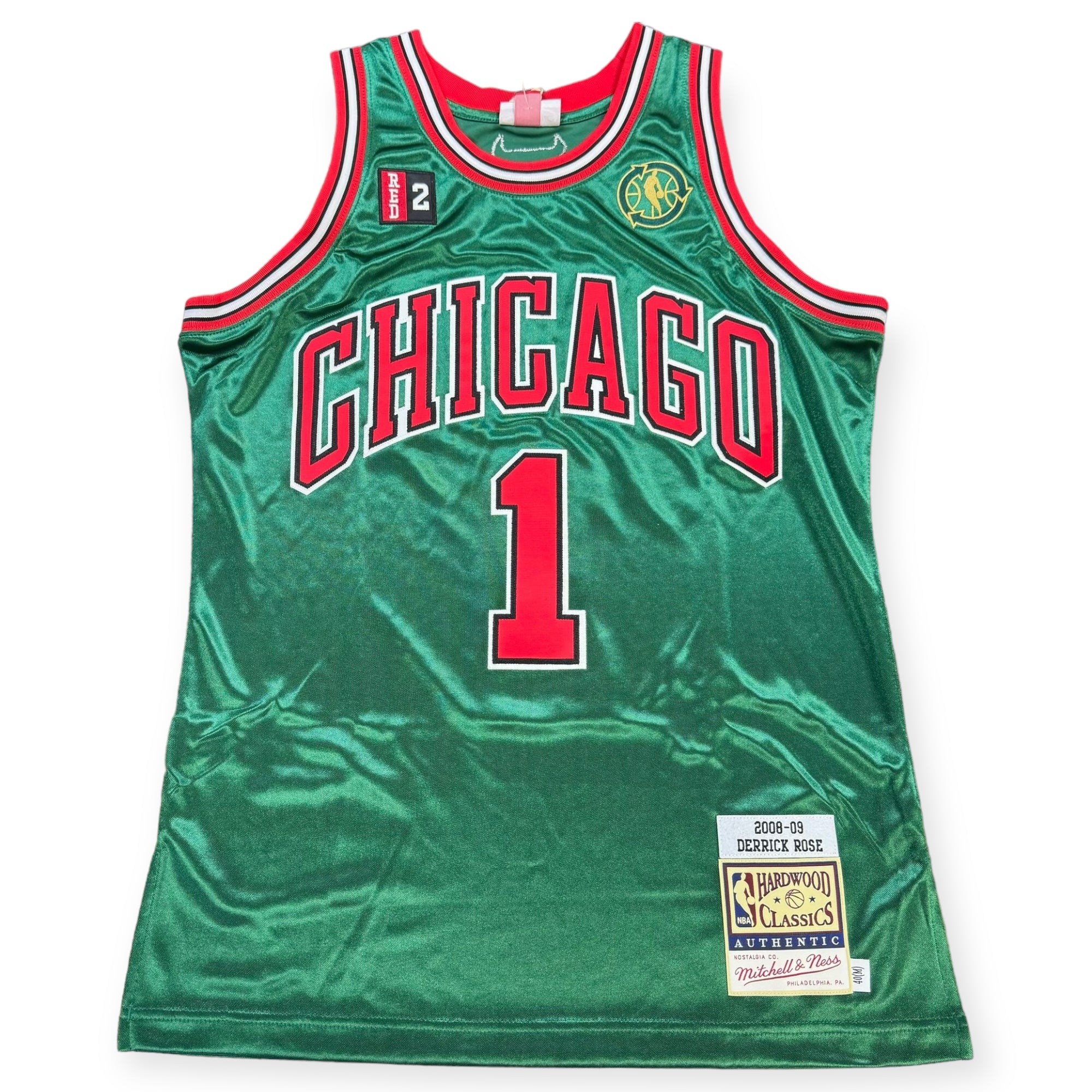 Derrick Rose 2008-2009 Chicago Bulls Inaugural Green Week Edition Authentic Mitchell & Ness Jersey - Green