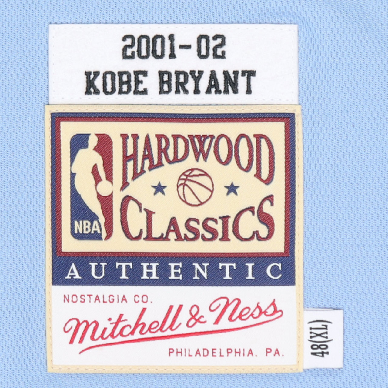 Mitchell and Ness Kobe Bryant Los Angeles Lakers 2001-2002 MPLS Hardwood Classic Authentic Jersey with 911 Patch - Sky Blue #8 - Hoop Jersey Store