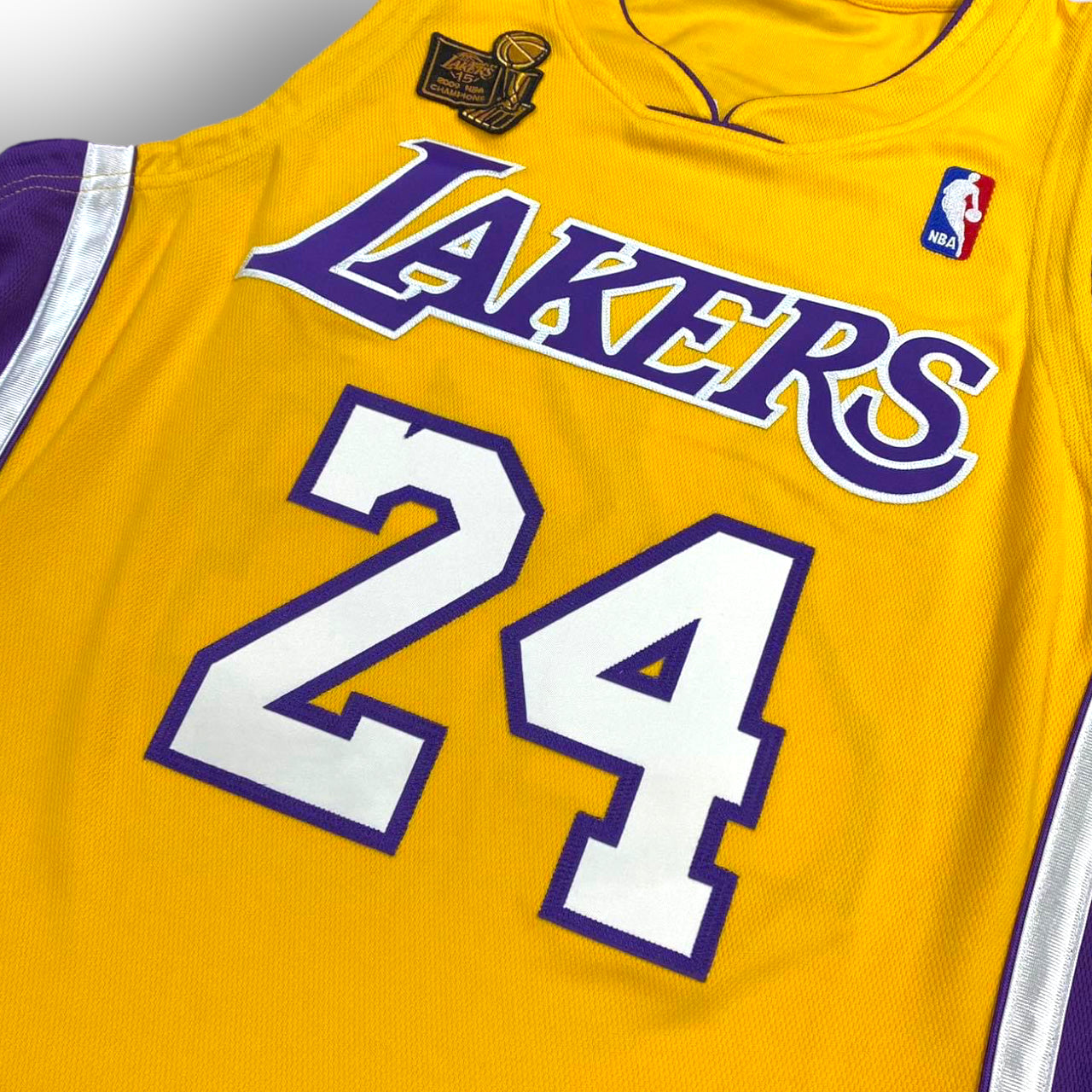 Mitchell and Ness Kobe Bryant Los Angeles Lakers 2009-2010 NBA Finals Home Authentic Jersey - Yellow #24 - Hoop Jersey Store