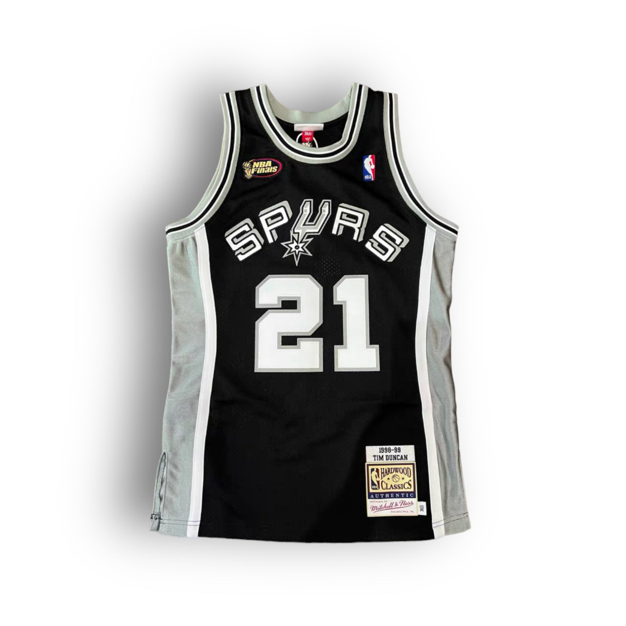 Tim Duncan San Antonio Spurs 1998-1999 NBA Finals Edition Hardwood Classic Away Mitchell & Ness Authentic Jersey - Black
