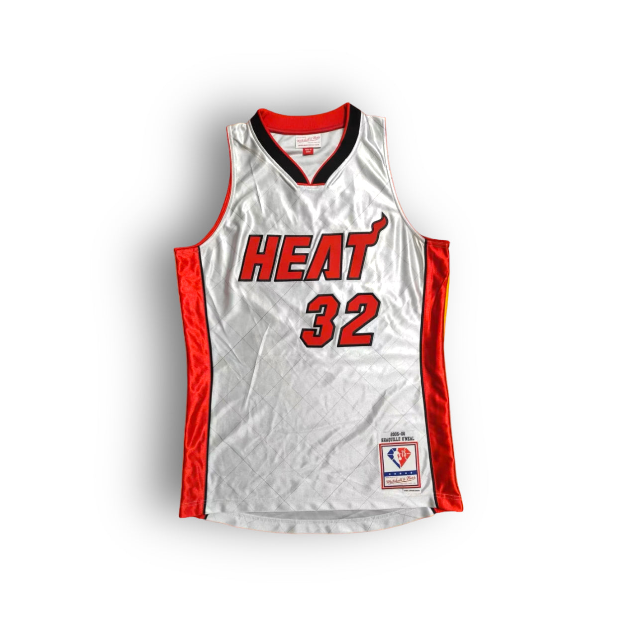 Mitchell and Ness Shaquille O'Neal Miami Heat 2005-2006 "NBA 75th Legend Edition" Home Authentic Jersey - White - Hoop Jersey Store