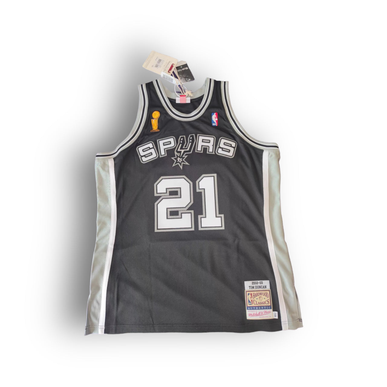 Tim Duncan San Antonio Spurs 2002-2003 NBA Finals Edition Hardwood Classic Away Mitchell & Ness Authentic Jersey - Black