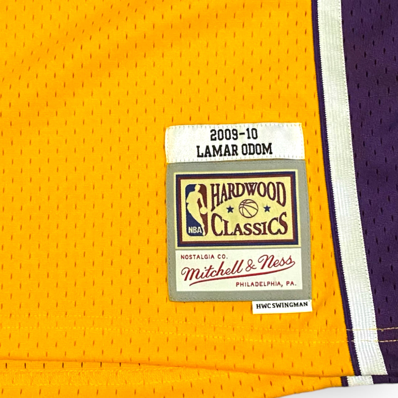 Lamar Odom 2008-2009 Los Angeles Lakers Home Mitchell & Ness Swingman Jersey - Yellow - Hoop Jersey Store