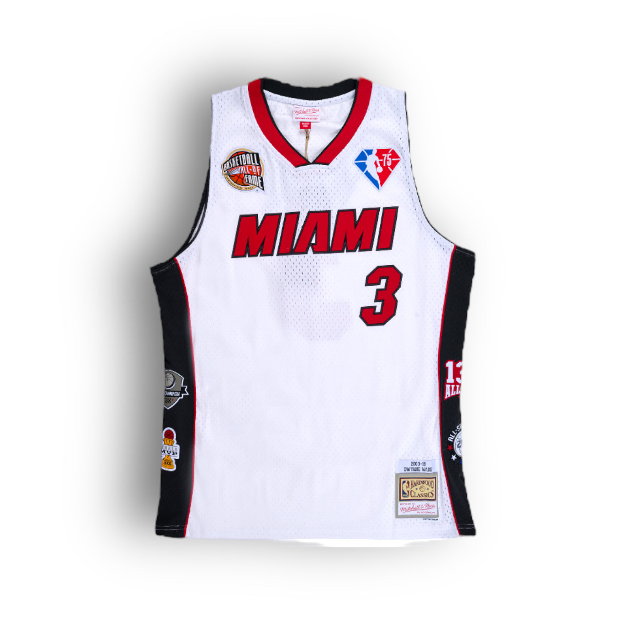 Dwyane Wade Miami Heat Hall of Fame NBA 75th Player Special Edition Mitchell & Ness Swingman Jersey - White/Red