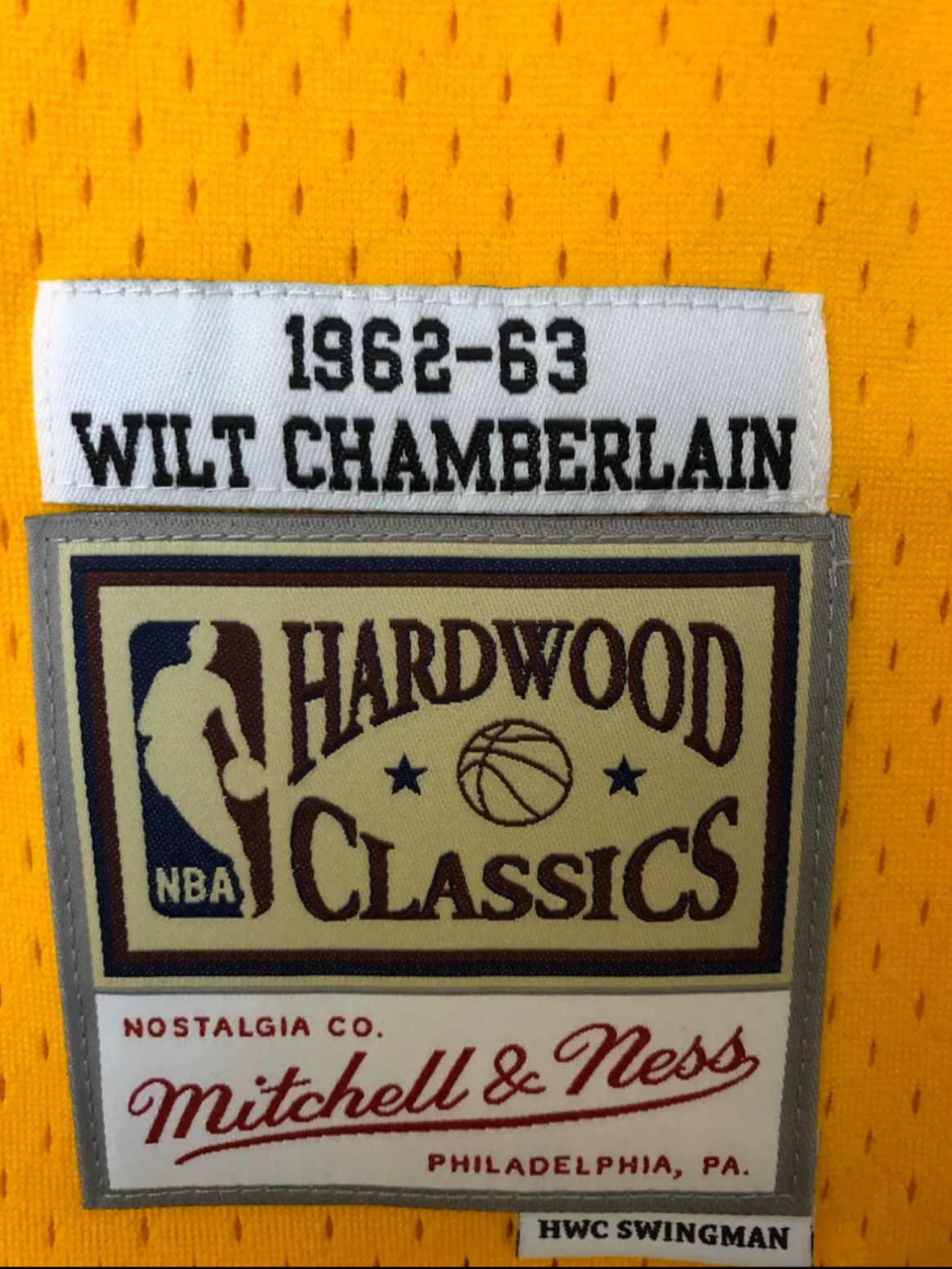 Mitchell&Ness Wilt Chamberlain Golden State Warriors 1962-1963 Hardwood Classic Swingman Jersey