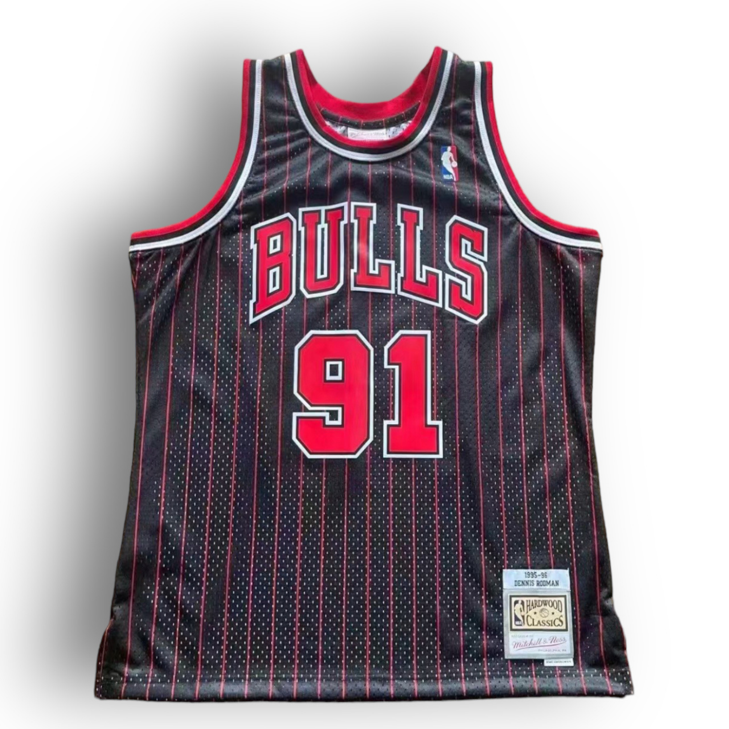 Dennis Rodman 1995-1996 Chicago Bulls Alternate Mitchell & Ness Swingman Jersey - Black - Hoop Jersey Store