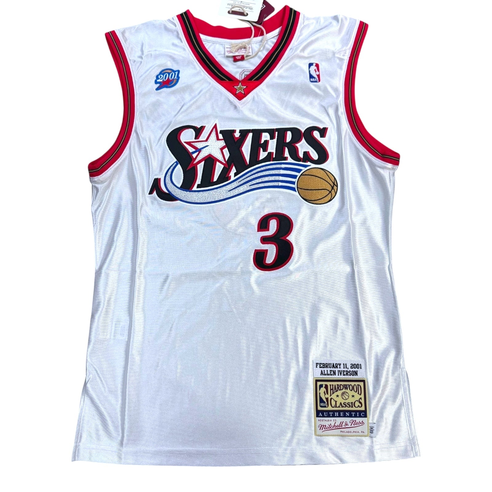 Mitchell & Ness Allen Iverson 2001 NBA All-Star Game Philadelphia 76ers Authentic Jersey – White