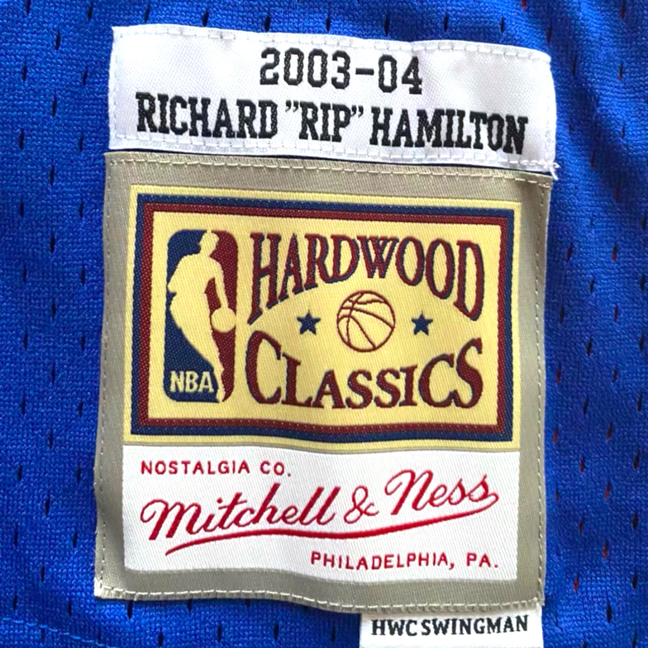 Richard 'Rip' Hamilton Detroit Pistons 2003-2004 Hardwood Classic Away Mitchell & Ness Swingman Jersey - Blue/Red