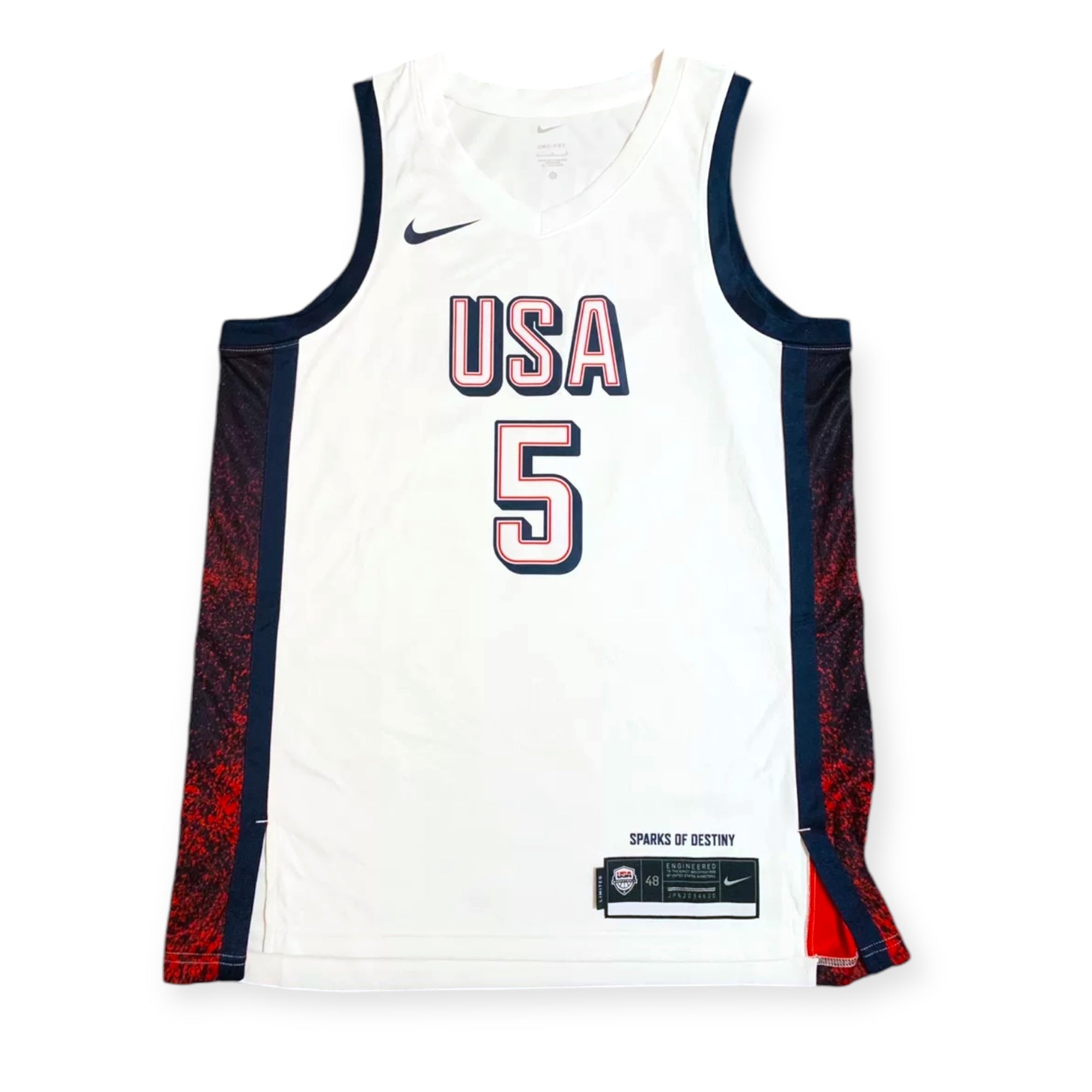 Nike 2024 Team USA Basketball Olympic Anthony Edwards Swingman Jersey – White