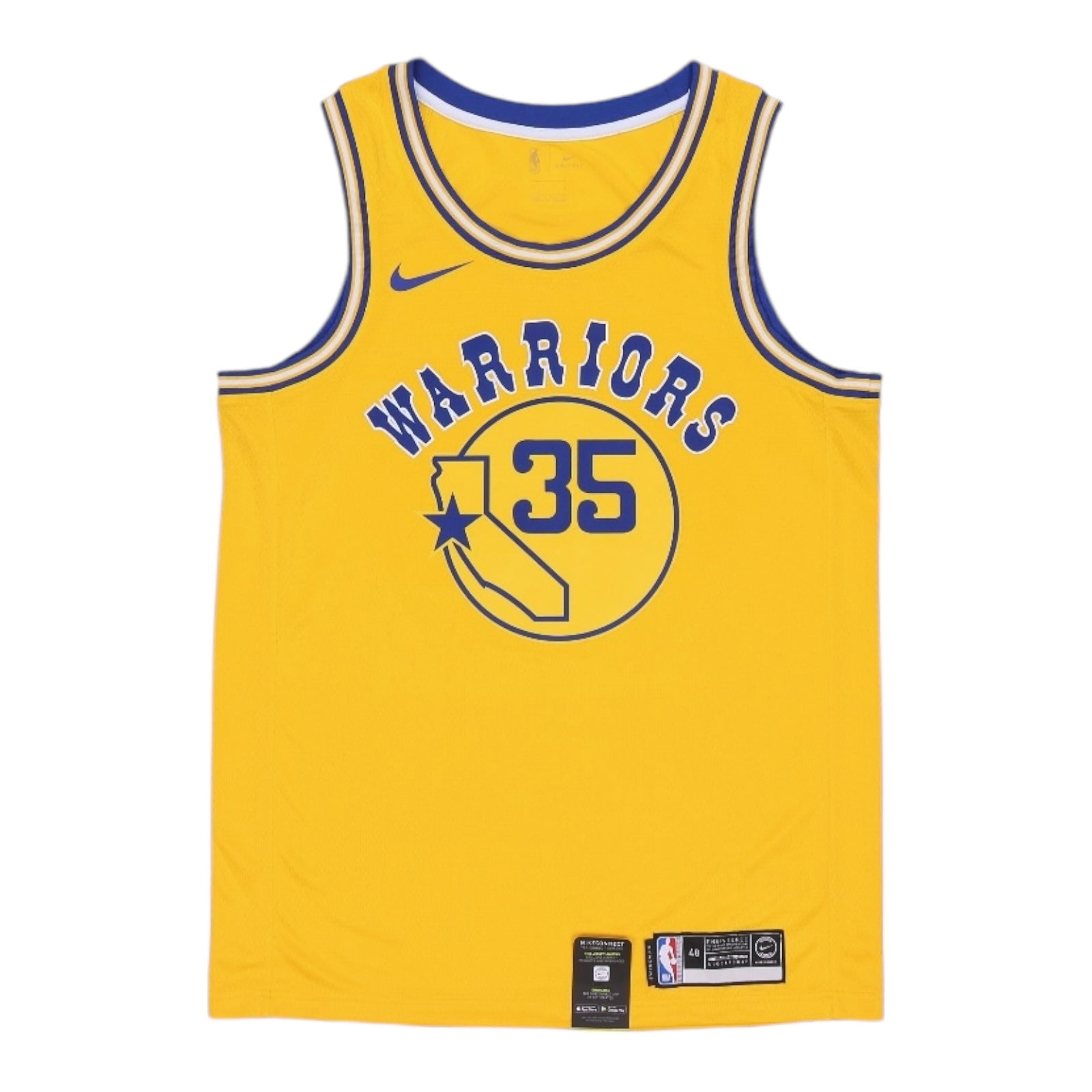 Kevin Durant Golden State Warriors 2018-2019 Classic Edition Nike Swingman Jersey - Yellow/Blue