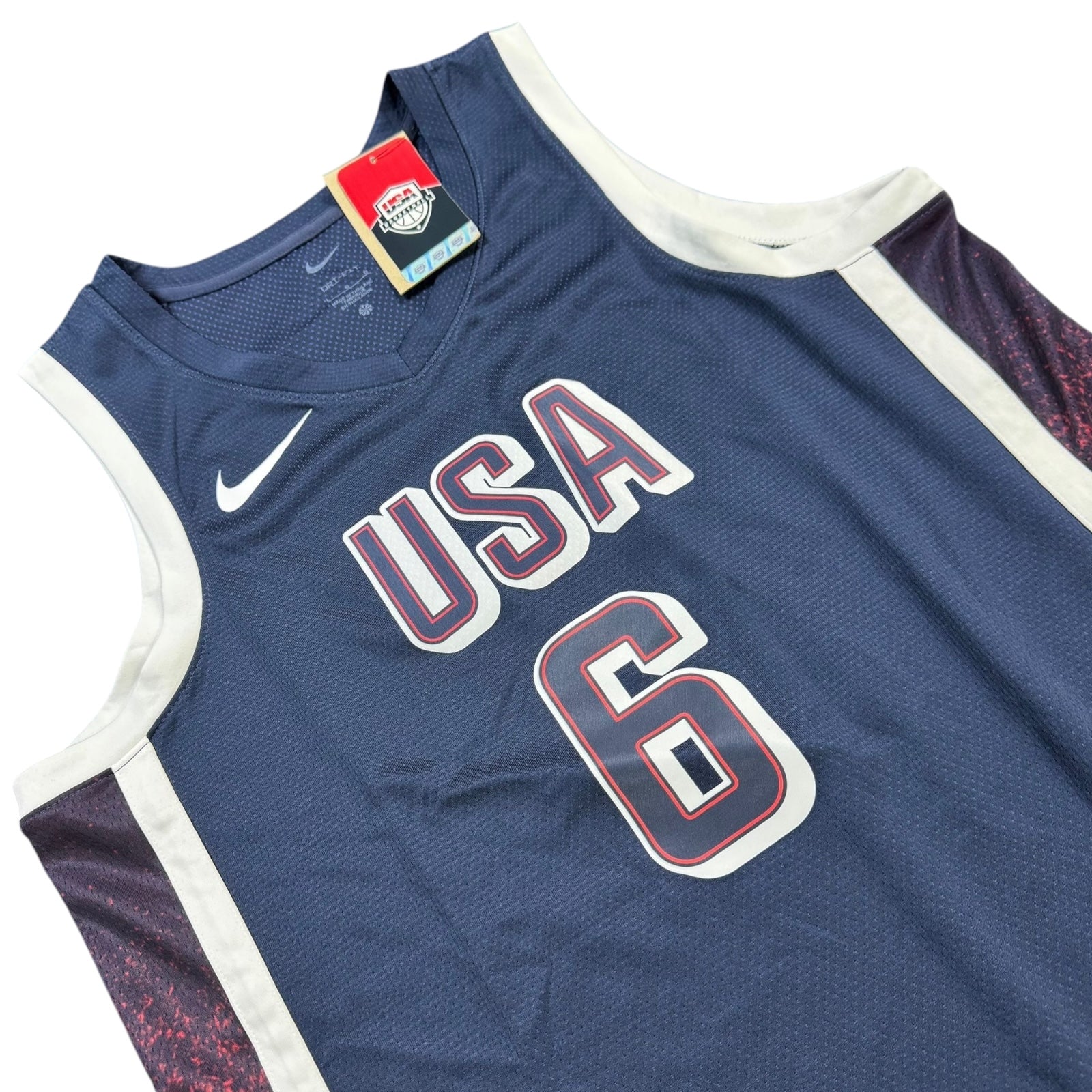 Nike LeBron James 2024 Olympic Team USA Basketball Road Swingman Jersey - Navy