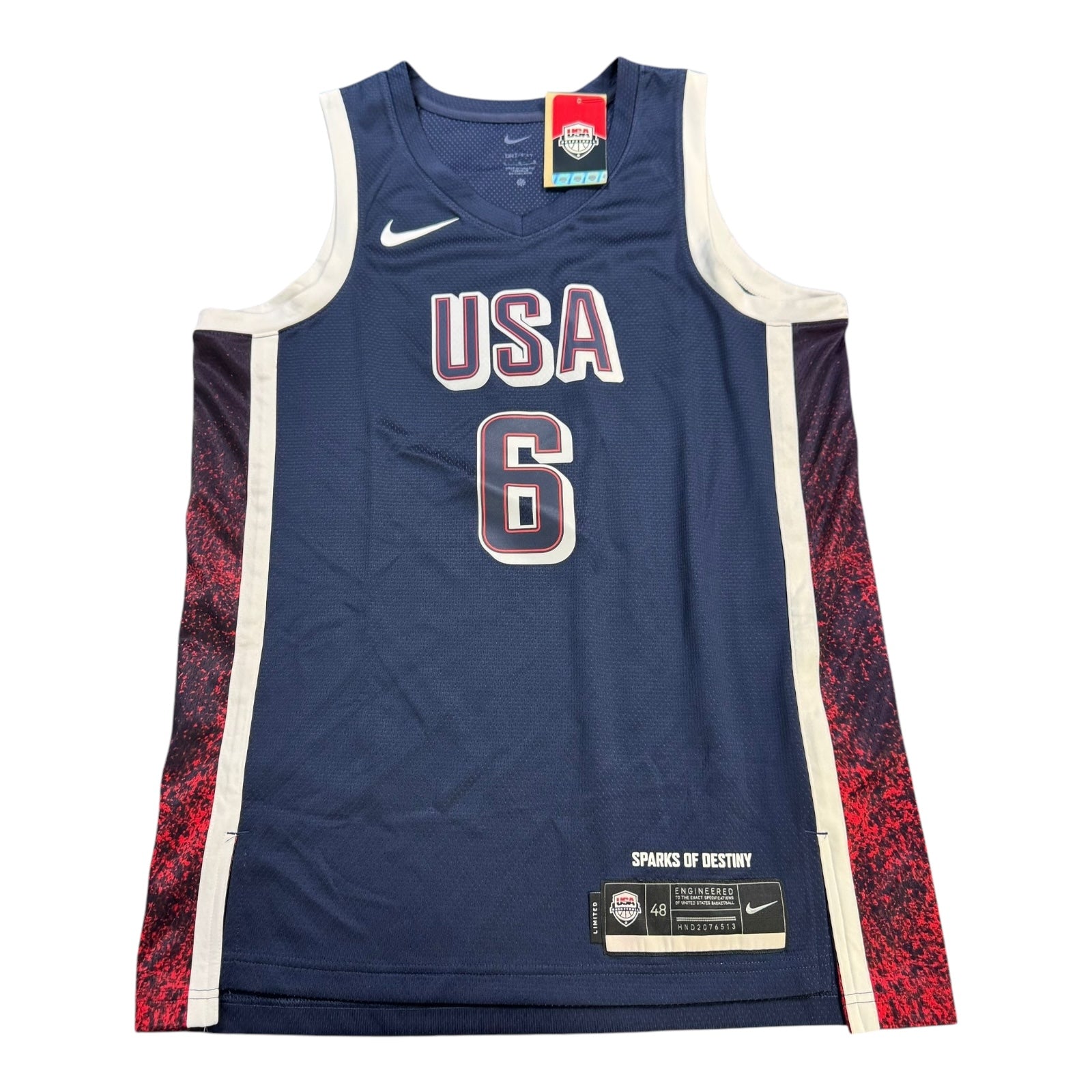 Nike LeBron James 2024 Olympic Team USA Basketball Road Swingman Jersey - Navy