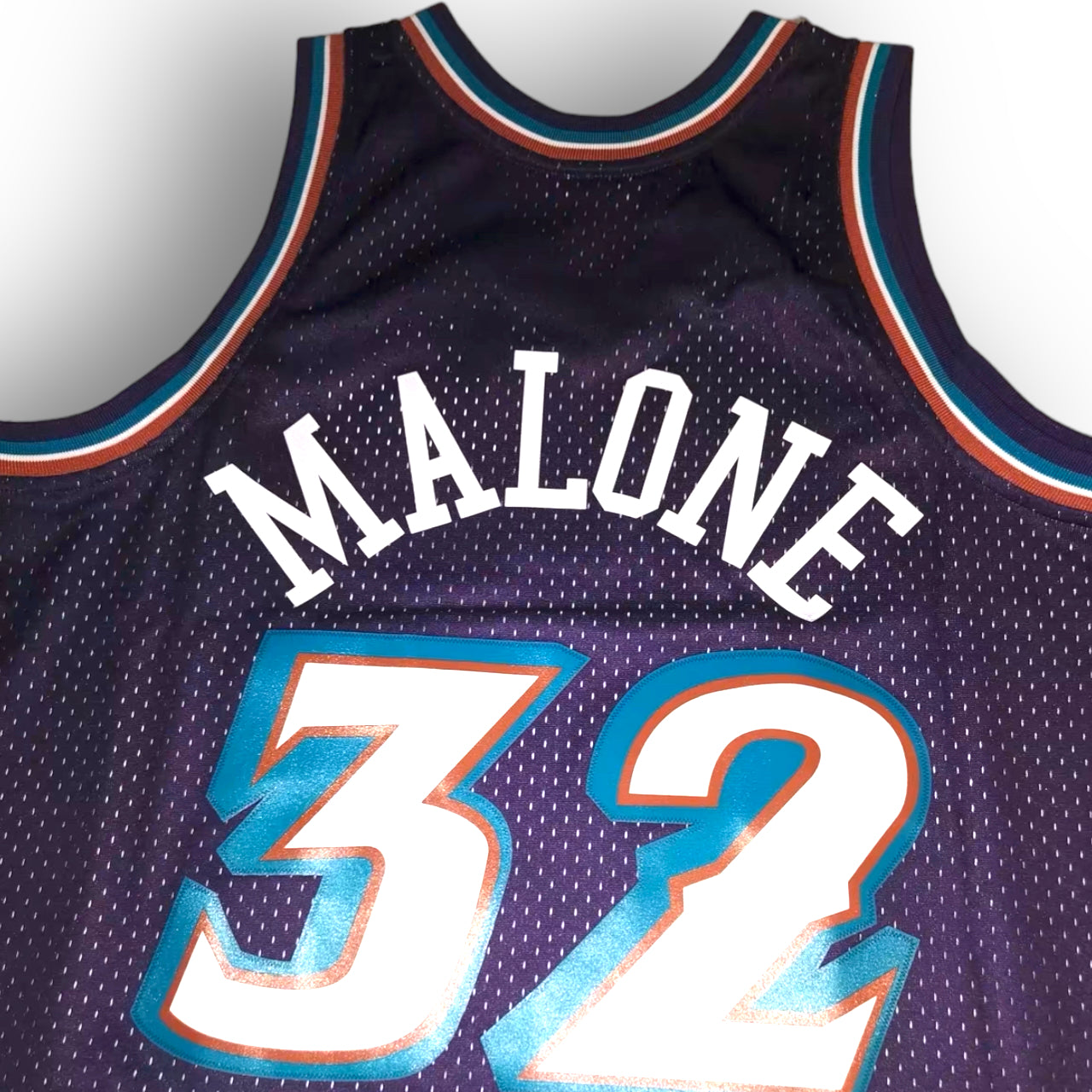 Karl Malone 1996-1997 Utah Jazz Away Mitchell & Ness Swingman Jersey - Purple - Hoop Jersey Store