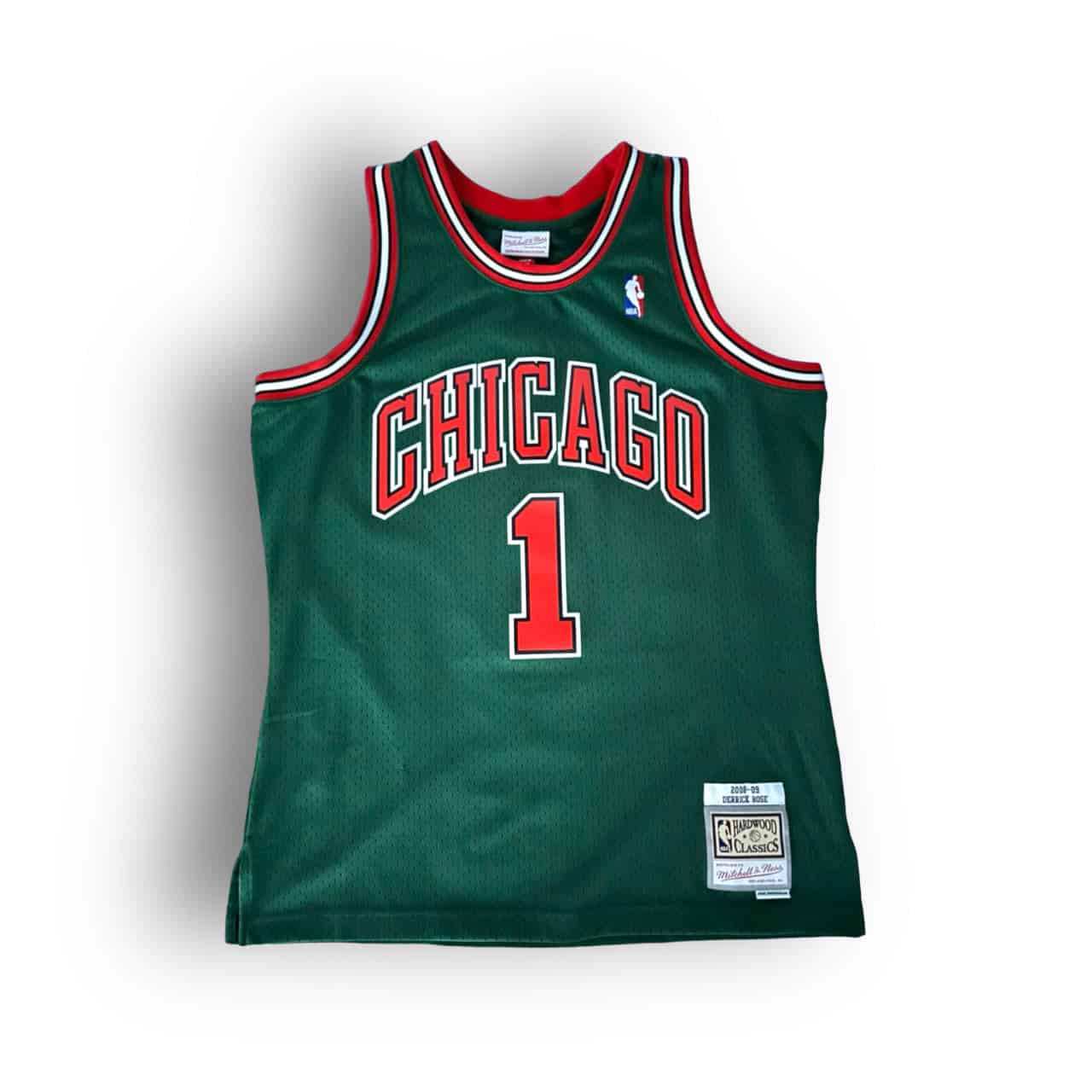 S*K様 レア‼️ 刺繍‼️ NBAユニフォーム Chicago Bulls D Derrick Rose 2008-2009 Chicago Bulls Inaugural Green Week Mitchell