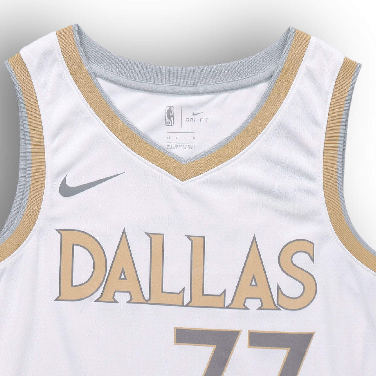 white and gold mavs jersey