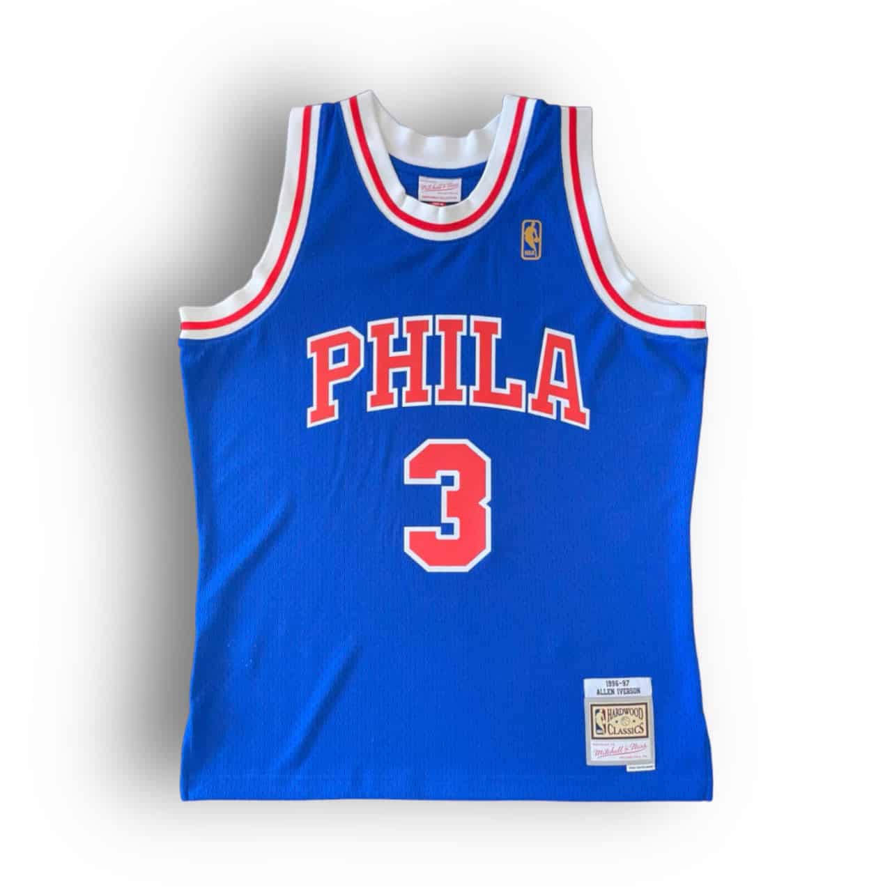 Vintage Philadelphia 76ers Jersey Mens 48 Blue NBA Basketball